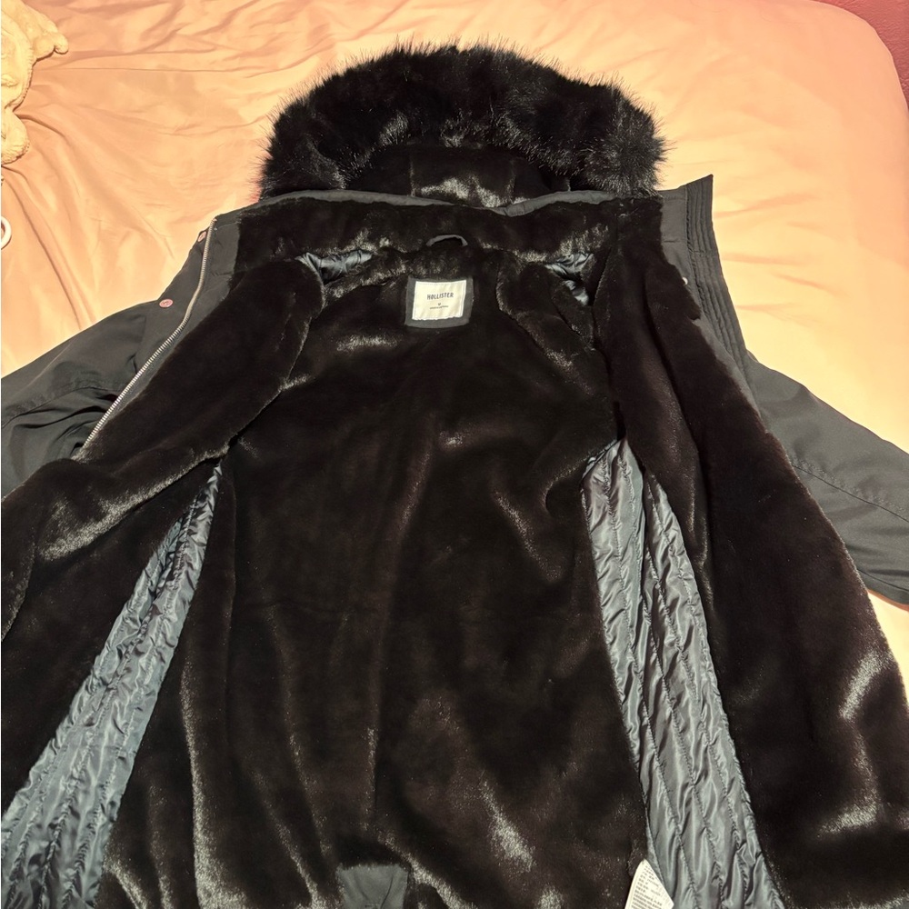 Hollister Black Faux Fur Lined Jacket